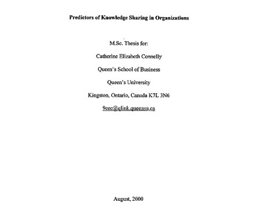 Attached image of Predictors of Knowledge Sharing in Organizations